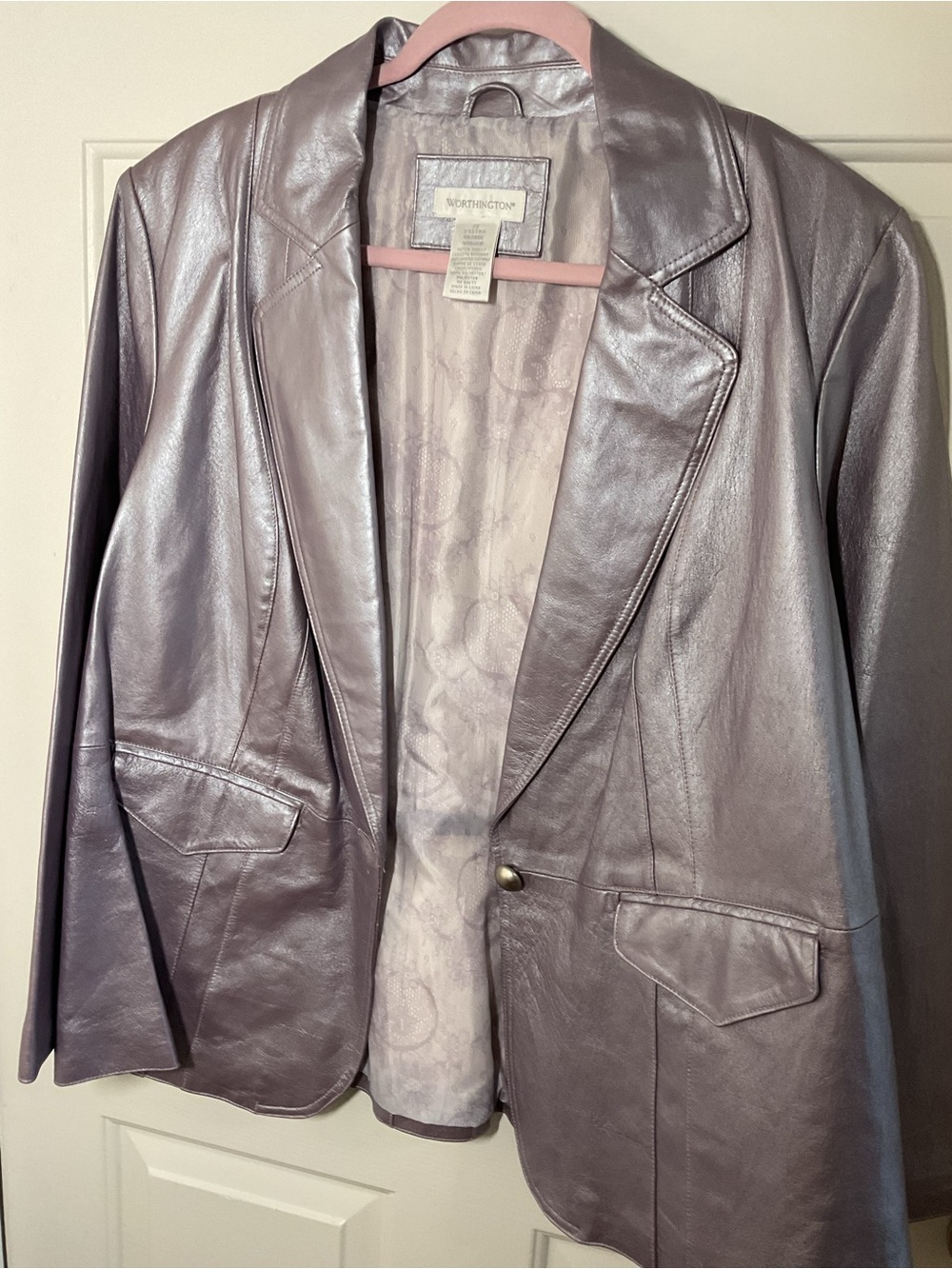 Worthington Genuine Leather Orchid Blazer Jacket Women’s Plus 2X - Picture 3 of 7